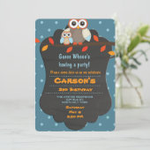 Cute Woodland Birthday Owl Kaart (Staand voorkant)