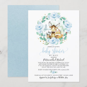 Cute Woodland Bloemen Groene Baby Shower Per Post Kaart