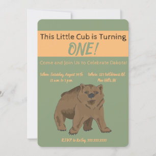 Cute Woodland Brown Beer Cub Kaart