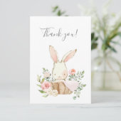 Cute Woodland Bunny Rabbit Flat Bedankt (Staand voorkant)