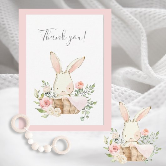 Cute Woodland Bunny Rabbit Flat Bedankt