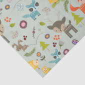 Cute Woodland Creaters Animal Pattern Tissuepapier (Detail)