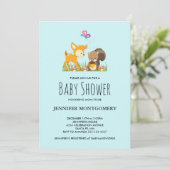 Cute Woodland Créations Invitation Baby shower de  (Debout devant)