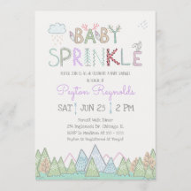 Cute Woodland Créatures Baby Sprinkle Invitation