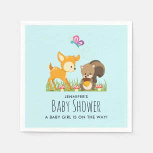 Cute Woodland Creatures Cartoon Baby shower Servet