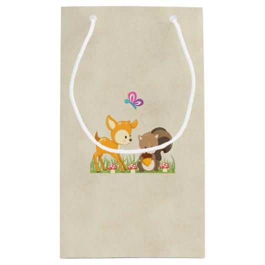 Cute Woodland Creatures Cartoon Hartelijk dank Klein Cadeauzakje (Achterkant)