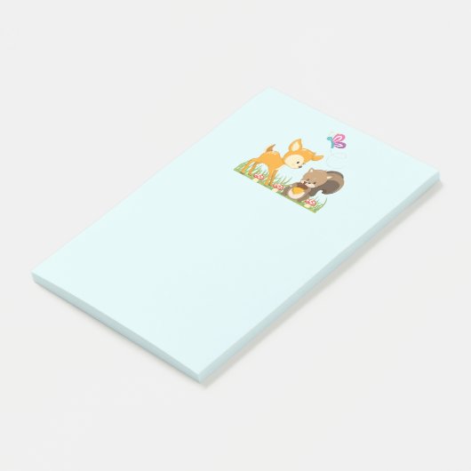Cute Woodland Creatures Cartoon Illustration Post-it® Notes (Schuin)