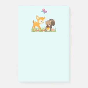 Cute Woodland Creatures Cartoon Illustration Post-it® Notes