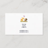 Cute Woodland Creatures Cartoon Illustration Visitekaartje (Achterkant)