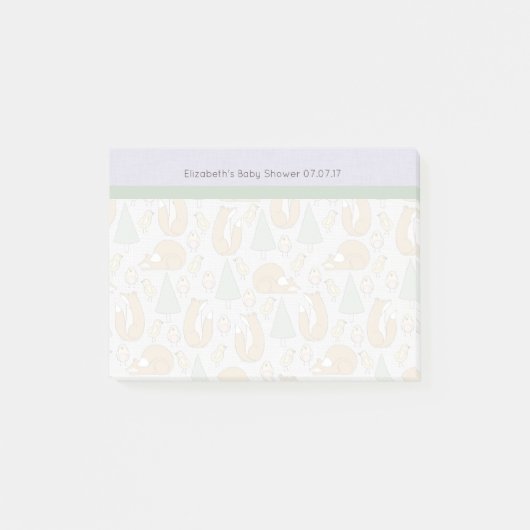 Cute Woodland Creatures Pattern Baby shower Post-it® Notes (Voorkant)