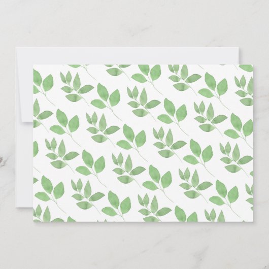 Cute Woodland Deer Floral Greenery Baby shower Bedankkaart (Achterkant)