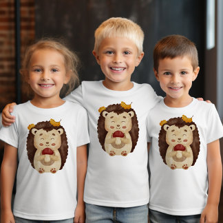 Cute Woodland Fall Egeltje Kids T-Shirt | Waterco