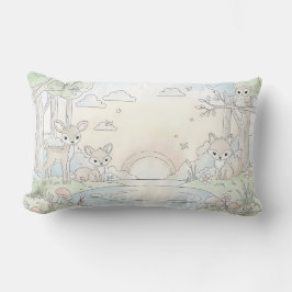 Cute Woodland Fawn & Fox Kussen
