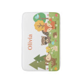 Cute Woodland Forest Animals Kinder Room Decor Badmat (Voorkant Verticaal)