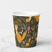 Cute Woodland Fox Pattern Papieren Bekers (Rechts)