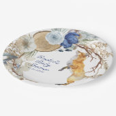 Cute Woodland Fox Waterverf Floral Baby shower Papieren Bordje (Gekanteld)