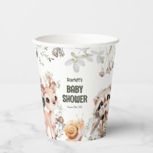 Cute Woodland Friends Baby Shower Papieren Bekers