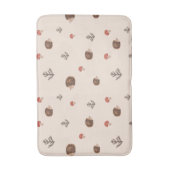 Cute Woodland Hedégel & Mushroom Pattern Badmat (Voorkant Verticaal)