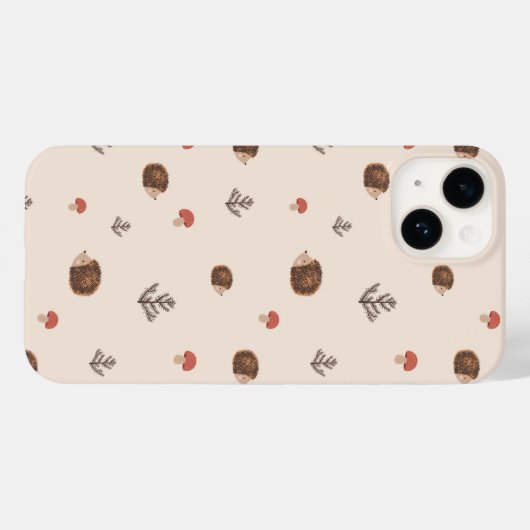 Cute Woodland Hedégel & Mushroom Pattern Case-Mate iPhone Case (Achterkant (horizontaal))