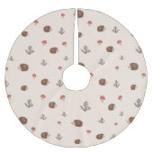 Cute Woodland Hedégel & Mushroom Pattern Kerstboom Rok (Voorkant)
