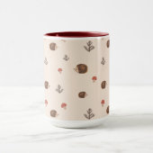 Cute Woodland Hedégel & Mushroom Pattern Mok (Midden)