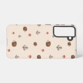 Cute Woodland Hedégel & Mushroom Pattern Samsung Galaxy Hoesje (Achterkant horizontaal)