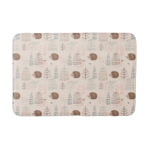 Cute Woodland Hedegel Pattern Badmat