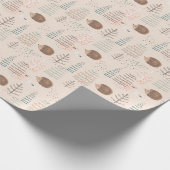 Cute Woodland Hedegel Pattern Cadeaupapier (Hoek)