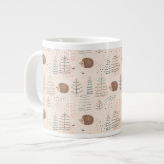 Cute Woodland Hedegel Pattern Extra Grote Beker