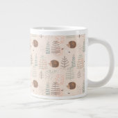Cute Woodland Hedegel Pattern Extra Grote Beker (Rechts)