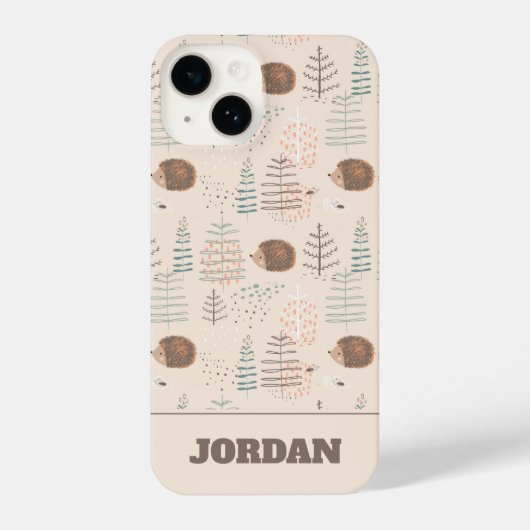 Cute Woodland Hedegel Pattern iPhone Hoesje (Achterkant)