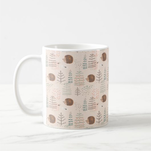 Cute Woodland Hedegel Pattern Koffiemok (Links)