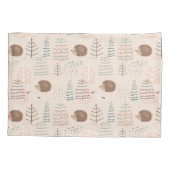 Cute Woodland Hedegel Pattern Kussensloop (Achterkant)