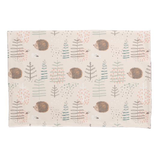Cute Woodland Hedegel Pattern Kussensloop (Voorkant)