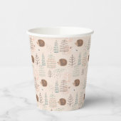Cute Woodland Hedegel Pattern Papieren Bekers (Links)