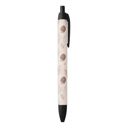 Cute Woodland Hedegel Pattern Zwarte Inkt Pen (Achterkant (Verticaal))