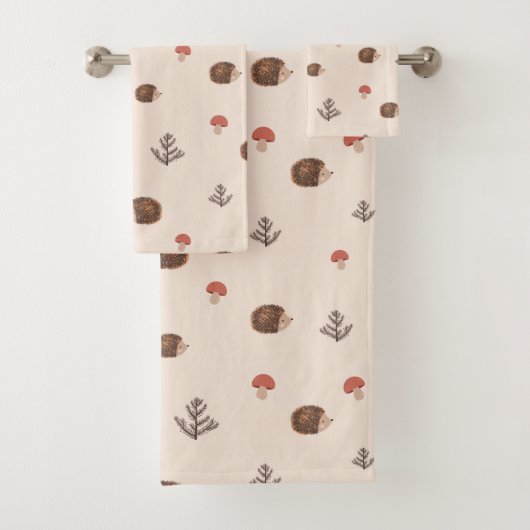 Cute Woodland Hérisson et Motif de champignons (En situation)