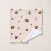 Cute Woodland Hérisson et Motif de champignons (Gant de toilette)