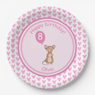 Cute Woodland Mouse - Gepersonaliseerde kinderen v Papieren Bordje
