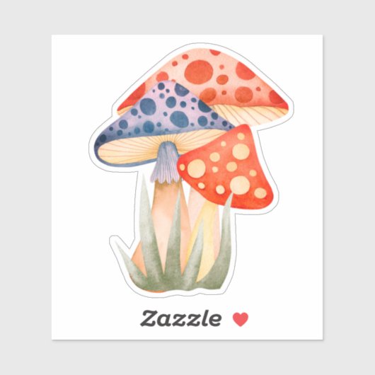 Cute Woodland Mushroom Custom-Cut Vinyl Sticker (Vel)