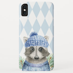 Cute Woodland Raccoon in Winter Pet iPhone XS Max Hoesje