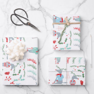 Cute Woodland Reindeer Animal Kerstmis Inpakpapier Vel