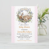 Cute Woodland Sleeping Doe Baby Shower Invitation (Debout devant)