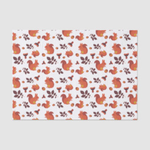 Cute Woodland Squirrel Autumn Pattern Tissuepapier