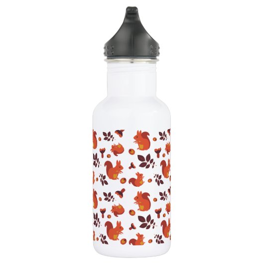 Cute Woodland Squirrel Autumn Pattern Waterfles (Rechts)