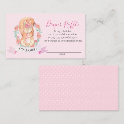 Cute Woodland Squirrel Diaper Raffle Ticket (Voorkant / Achterkant)