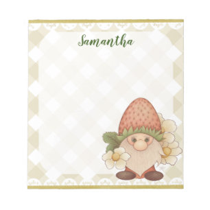 Cute Woodland Strawberry Gnome Notitieblok