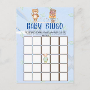 Cute Woodland Teddy Bear Baby shower Bingo Kaart
