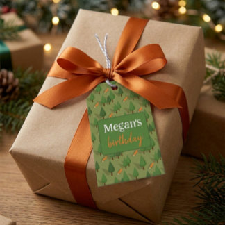 Cute Woodland Vos Cheers voor Megan Gepersonalisee Cadeaulabel