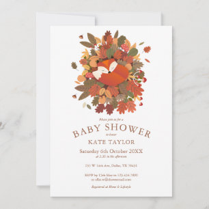 Cute Woodland Vos Jong Baby Shower Kaart